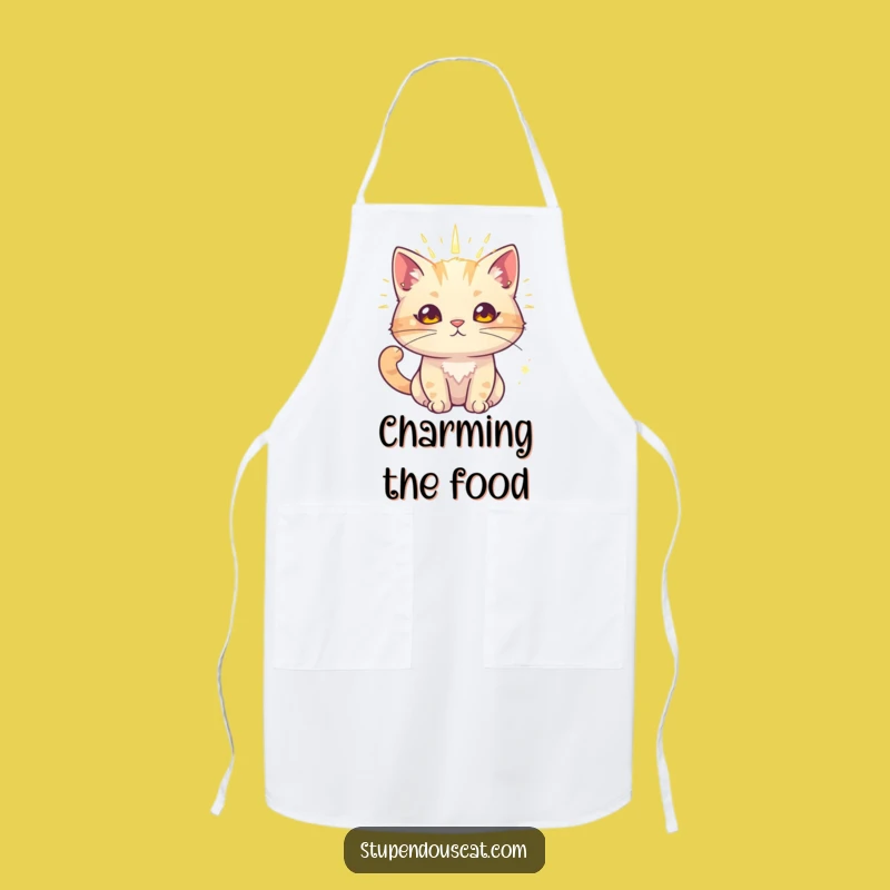 Funny Radiant Cat Apron - Cook with Aura and Charm Gift