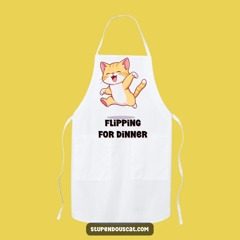 Funny Leap Cat Apron - Kitchen Action & Pet Lover Gift