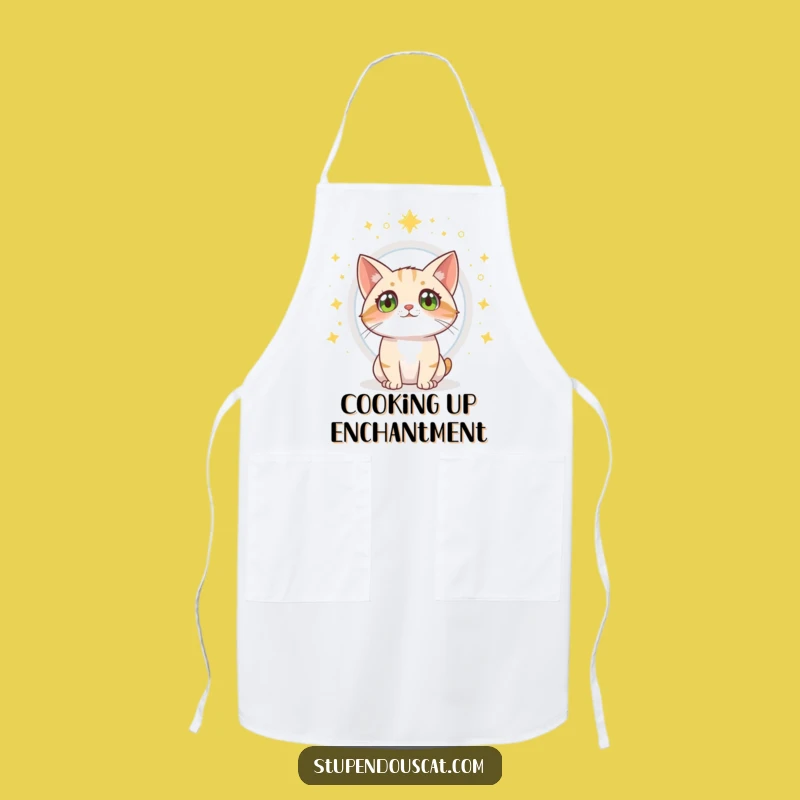 Funny Cat Portal Wonder Apron - Cook Up Magic in the Kitchen Gift