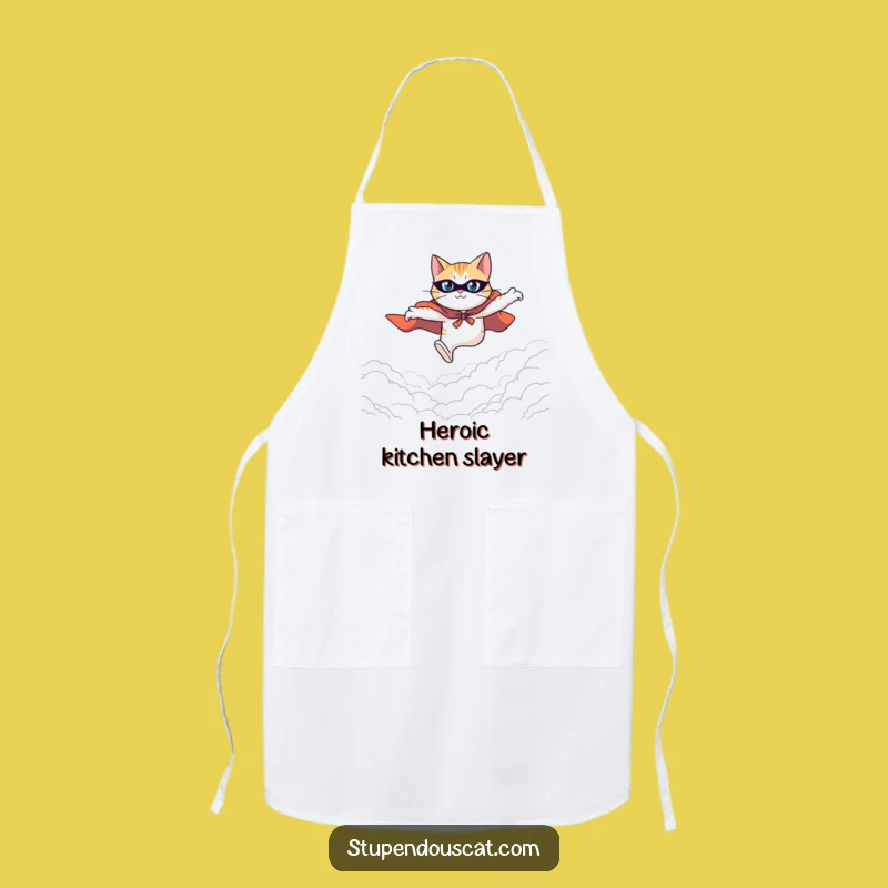 Funny Hero Cat Apron: Cook Like a Champion on Your Culinary Quest