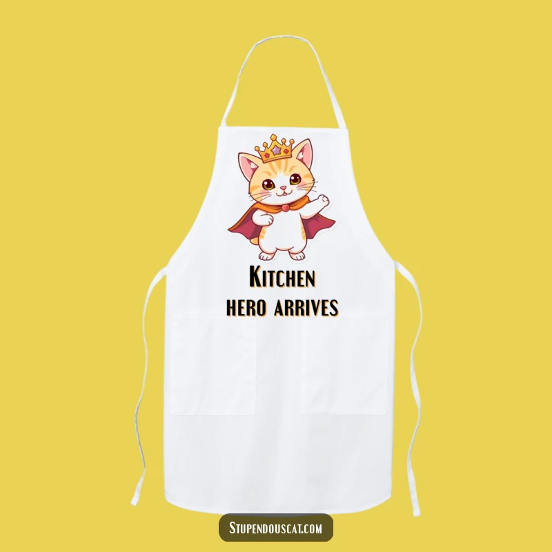 Funny Hero Cat Apron: Mighty Chef Style, Unique Funny Gift for Cooks