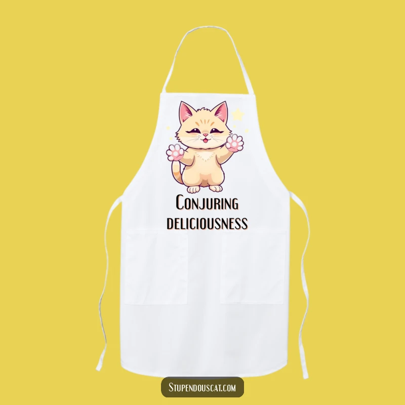 Funny Magical Cat Apron: Conjure Delicious Meals with Sparkling Energy