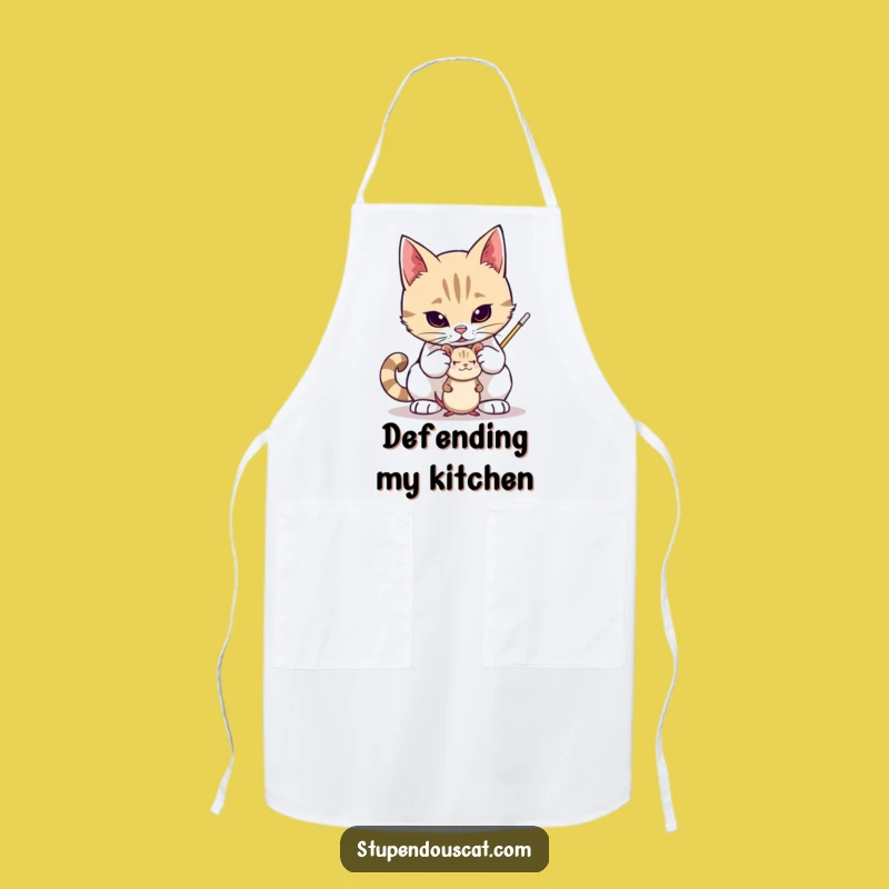 Funny Valiant Cat Toy Mouse Apron: Protect Your Kitchen, Hilarious Funny Gift
