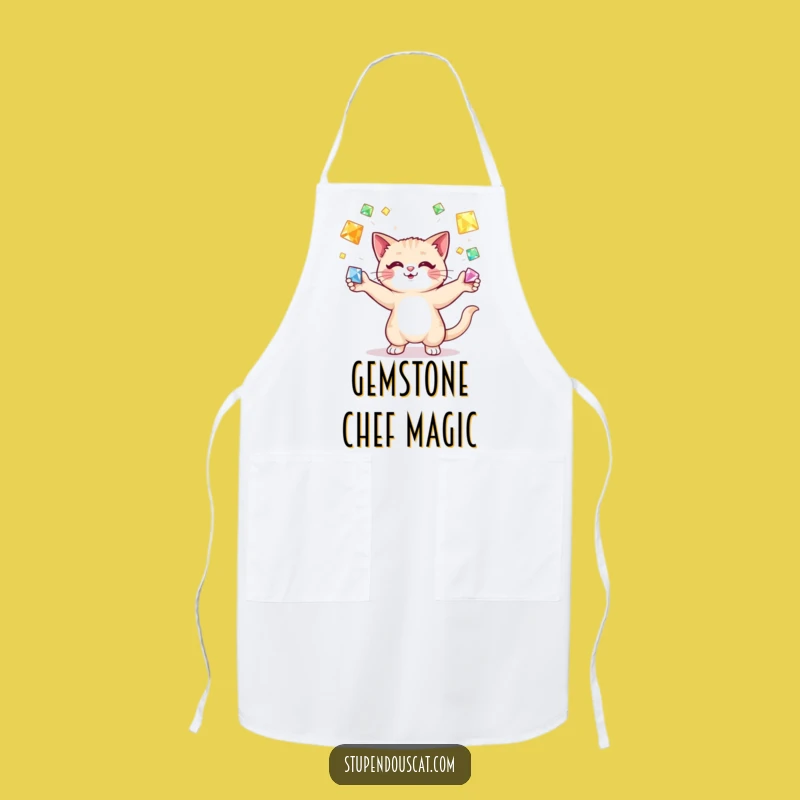 Funny Cat Juggling Gems Apron: Master Chef Sparkle - Kitchen Gift