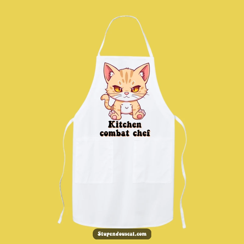 Funny Action Cat Cub Apron - Cook with Humorous Preparedness