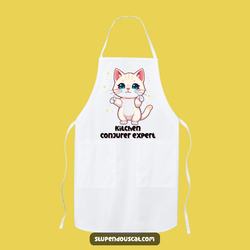 Magical Cat Sparkles Apron - Dazzling Feline Kitchen Gift