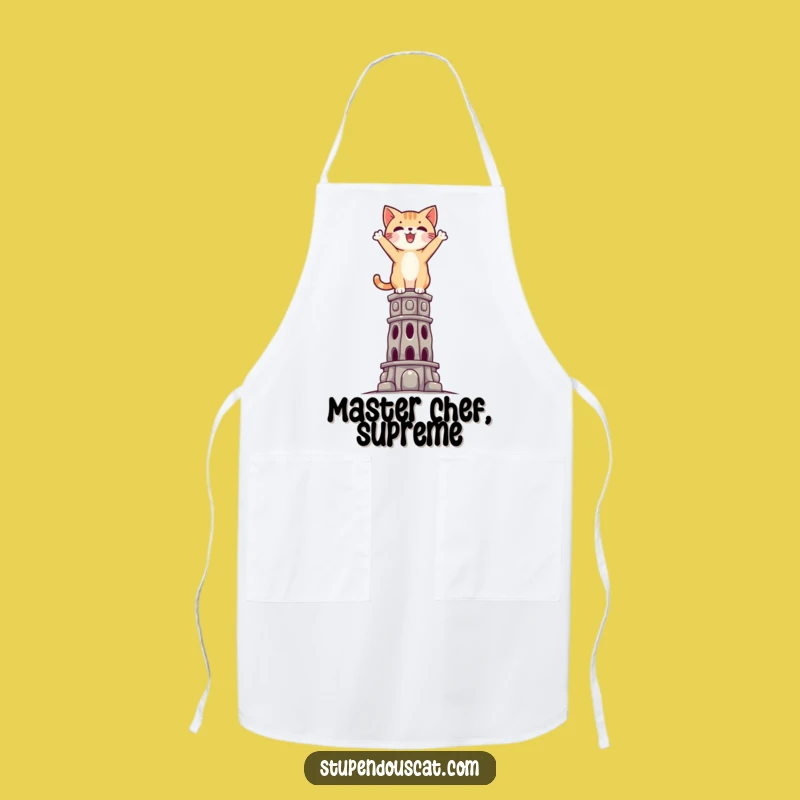 Funny Triumphant Cat Apron: Chef's Gift for Culinary Conquerors of Impossible Dishes