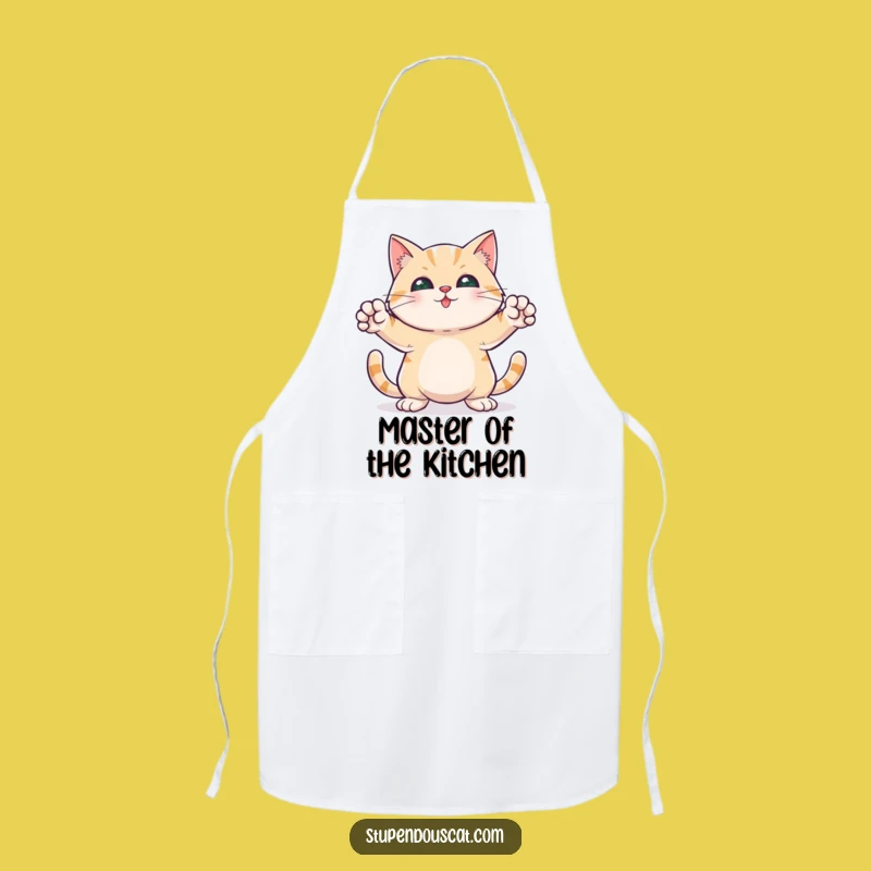 Funny Hero Cat Apron - Paws Out Pose, Hilarious Kitchen Protector Gift