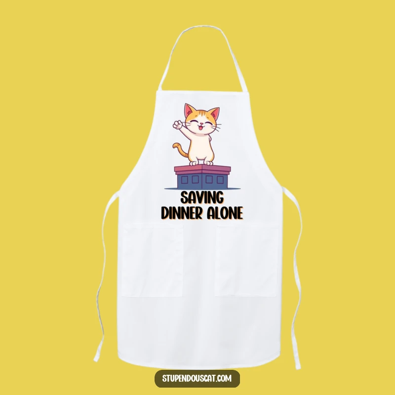 Funny Hero Cat Rooftop Apron: Cook Up Some Heroic Meals!