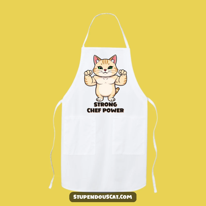 Funny Strong Cat Apron: Cook with Power and Flex Your Skills
