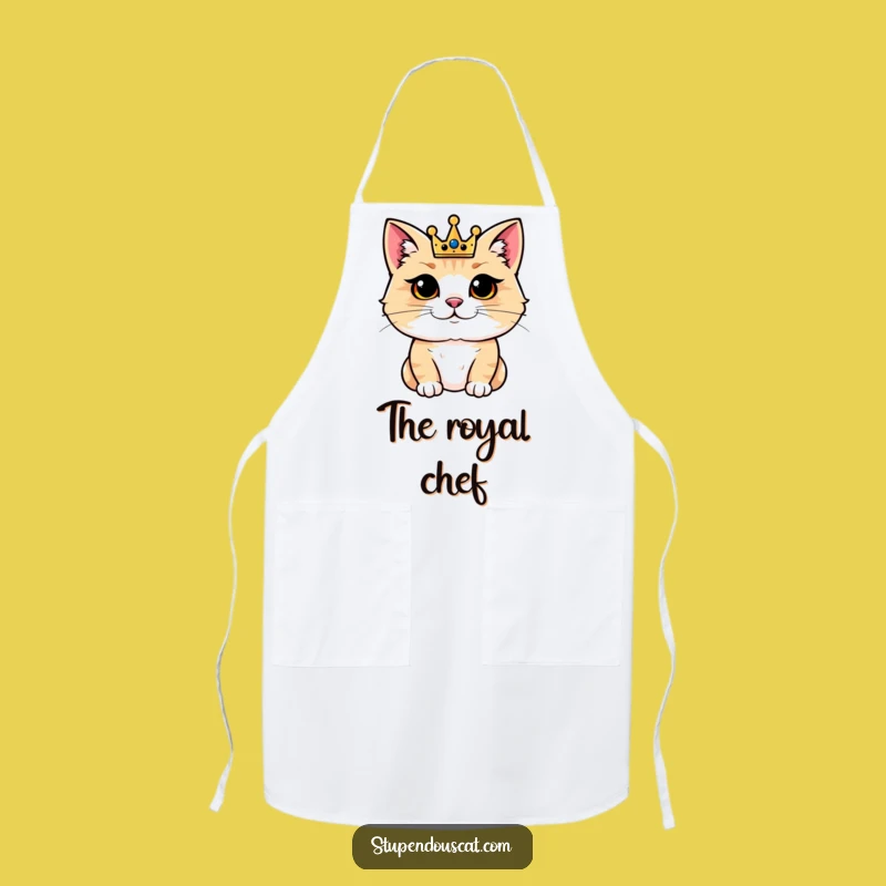 Funny Regal Cat Chef Apron: Royal Kitchen King, Cooking Gift