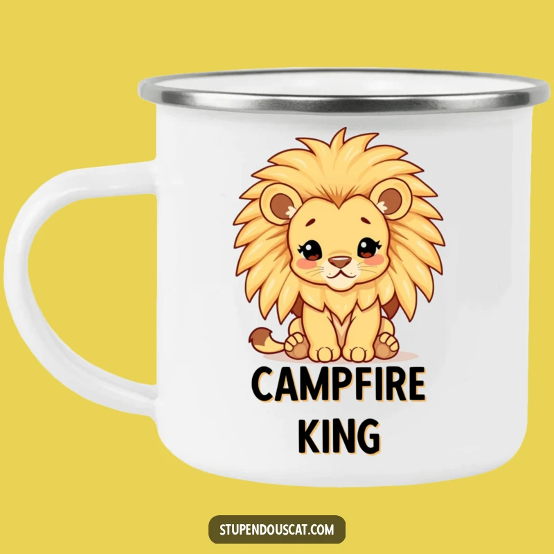 Funny Lion Cub Mane Camping Mug - Durable Majestic Cup Gift