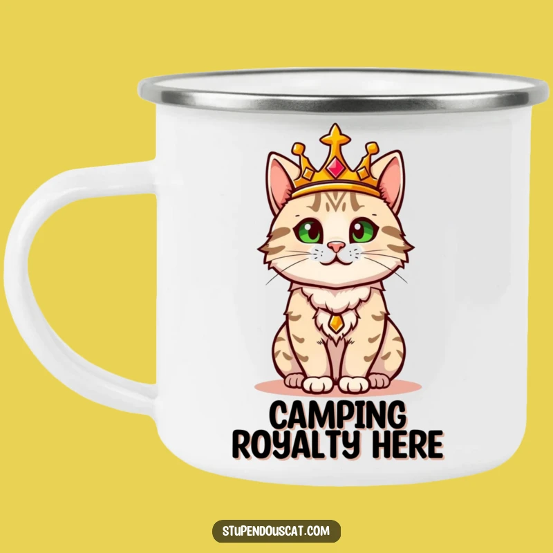 Funny Regal Cat Camping Mug: Sip Like Royalty on Your Outdoor Adventures