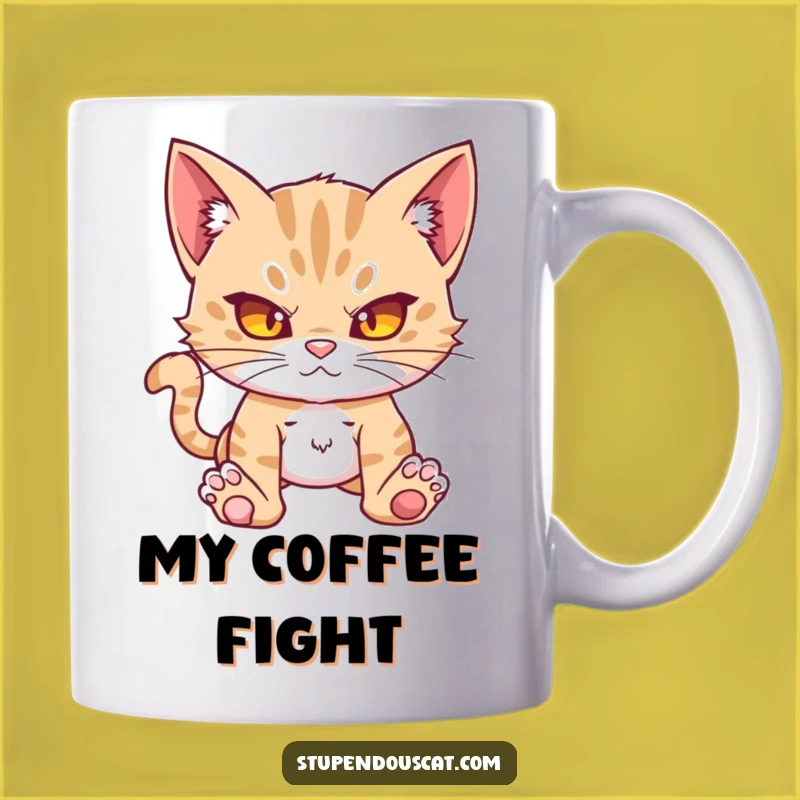 Funny Action Cat Cub Mug - Ready for Mischief & Purrfectly Humorous Gift
