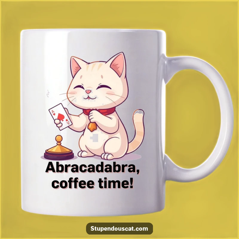 Funny Cat Magic Mug: A Card Appears - Perfect Gift for Illusion Lovers