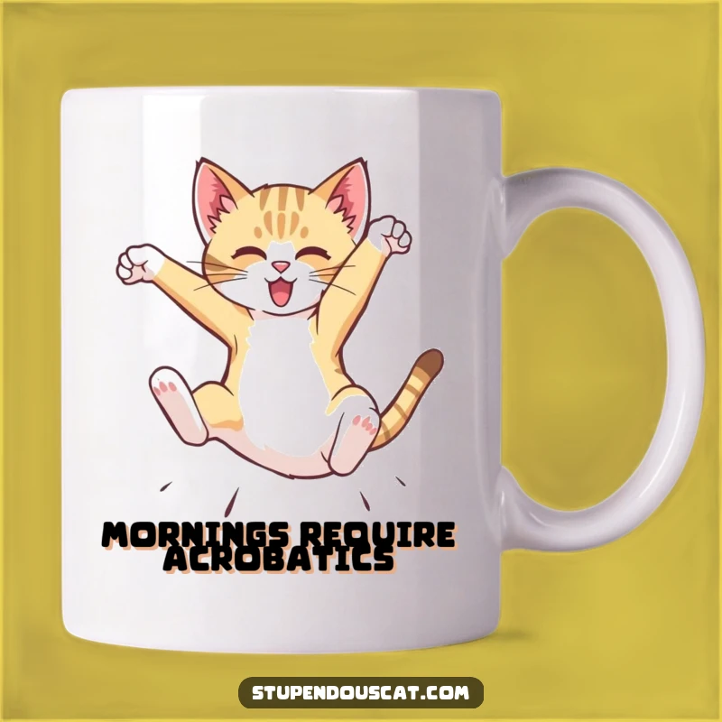 Funny Dynamic Cat Cub Flip Mug - Action-Packed & Humorous Gift