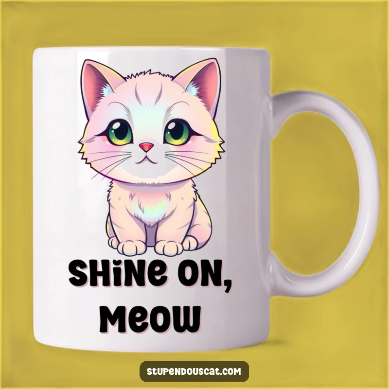 Funny Iridescent Cat Mug: Shimmering Fur - Unique Gift for Cat Lovers