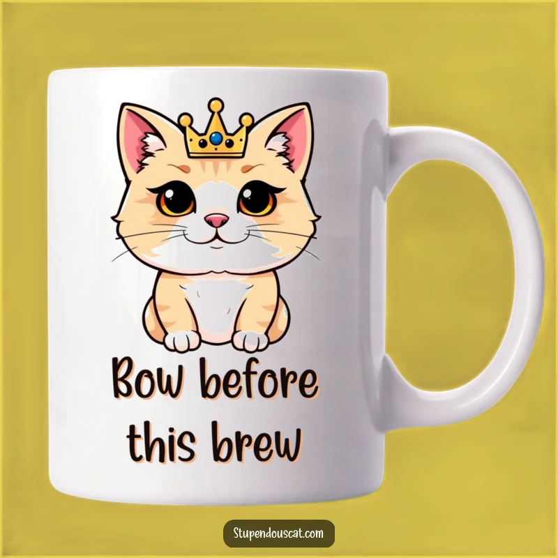 Funny Regal Cat Crown Mug: Pleased Kitty King, Hilarious Gift Idea