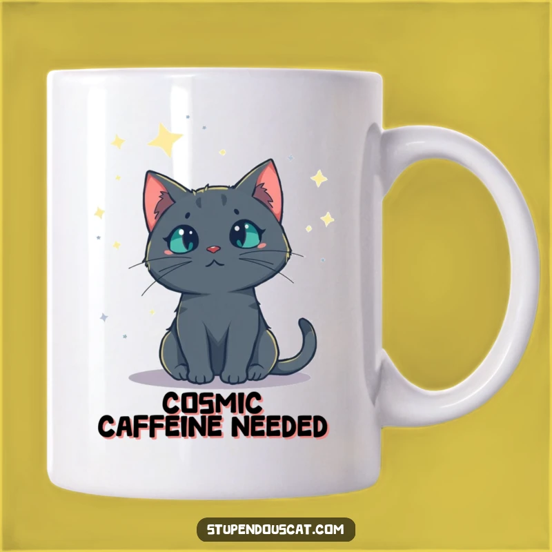 Funny Starry Night Cat Mug: Mysterious Feline Wonder, Perfect Funny Gift