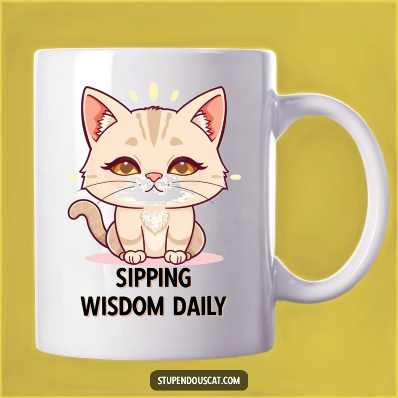 Funny Wise Cat Aura Mug: Enlightening Gift for Cat Lovers