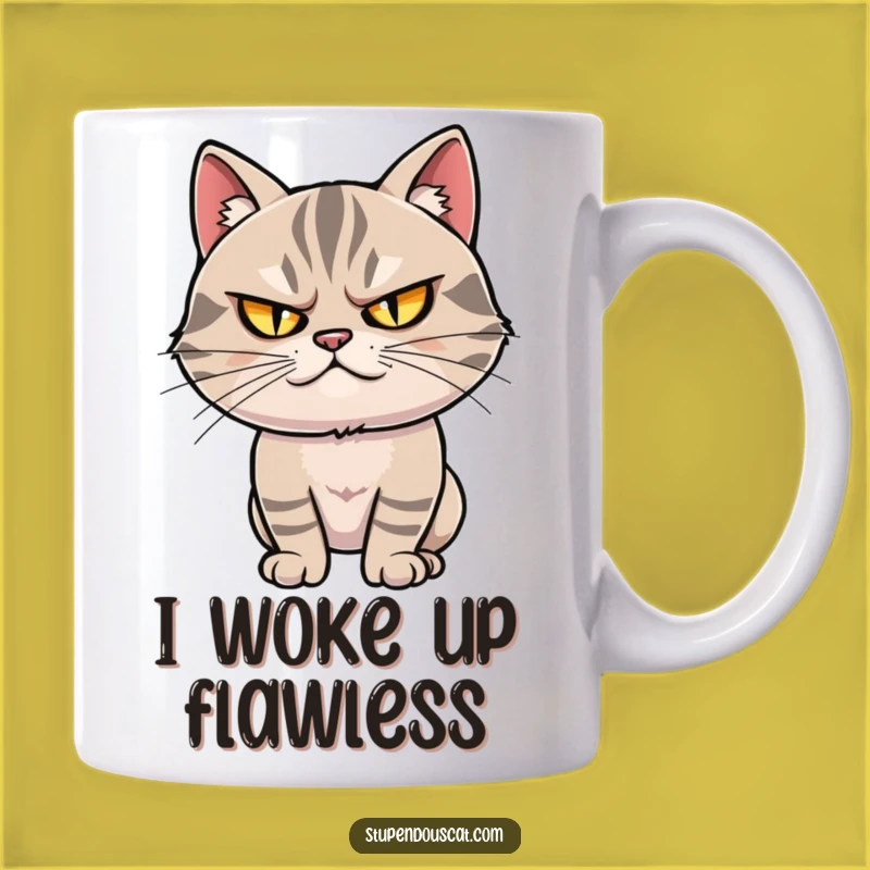 Funny Smug Cat Pose Mug: Twinkling Eyes, Dramatic Feline - Perfect Funny Gift