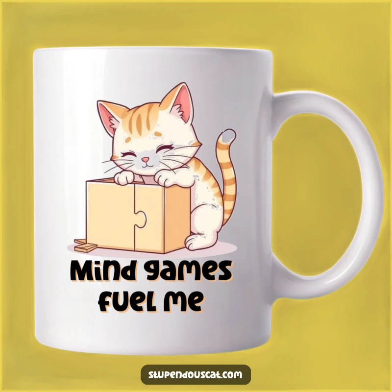 Funny Clever Cat Puzzle Mug - Hilarious Intelligent Feline Gift for Thinkers