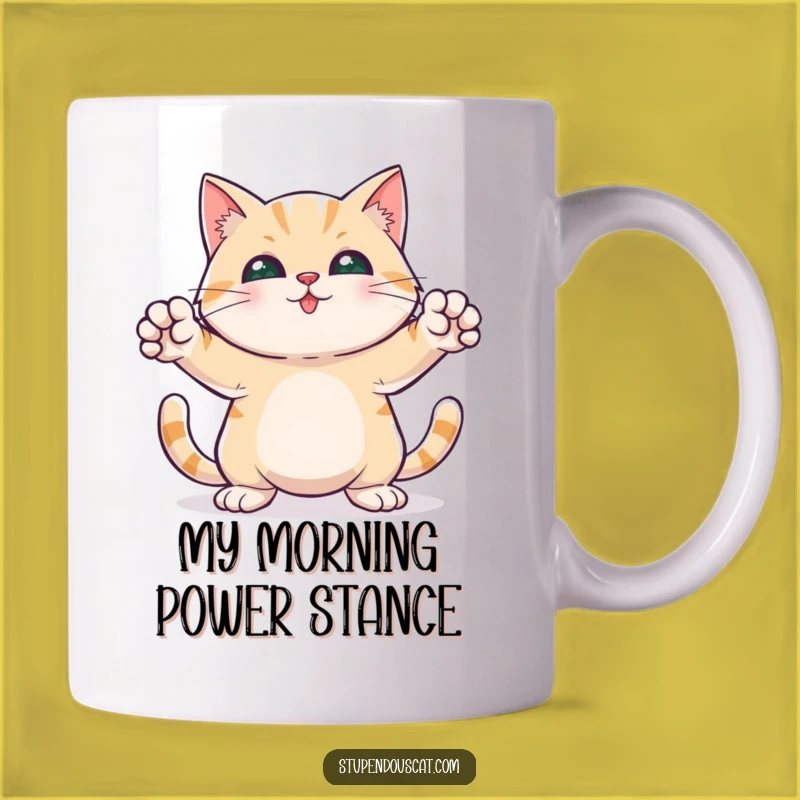 Funny Hero Cat Mug - Paws Out Pose, Hilarious Feline Protector Gift Idea
