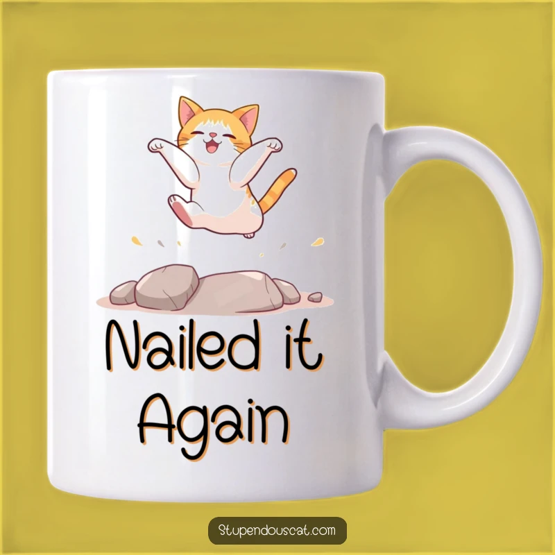 Funny Cat Landing Mug: Hilarious Feline Acrobatics, Perfect Funny Gift for Cat Lovers