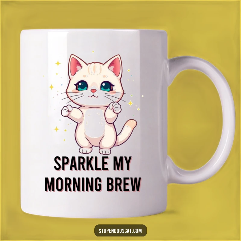 Magical Cat Sparkles Funny Mug - Dazzling Feline Enchantment Gift