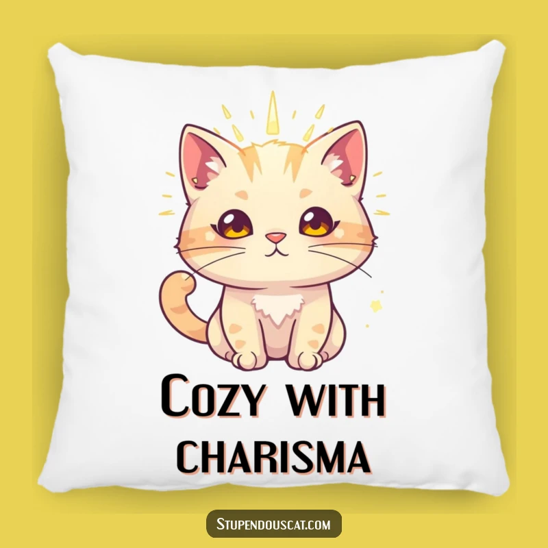Funny Radiant Cat Pillow - Cozy Aura of Charm for Relaxation Gift