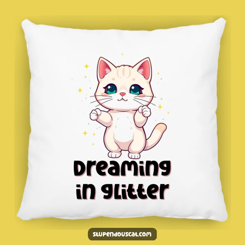 Magical Cat Sparkles Pillow - Dazzling Feline Comfort Gift