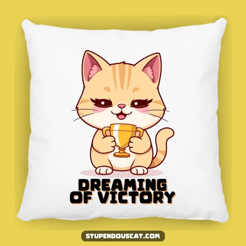 Funny Cat Trophy Pillow - Cozy & Comical Accent for Winners