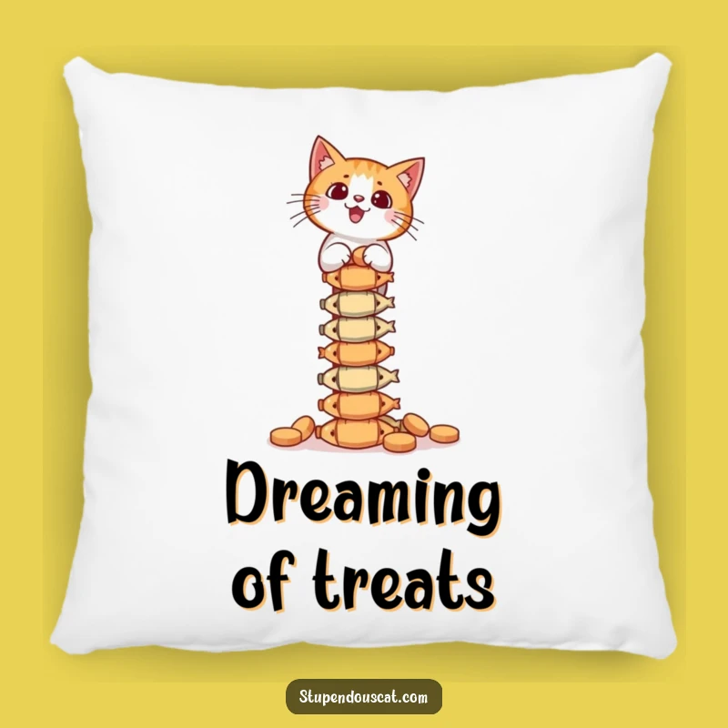 Funny Cat Treat Pillow - Soft Balance Comfort with Fish Tower Flair