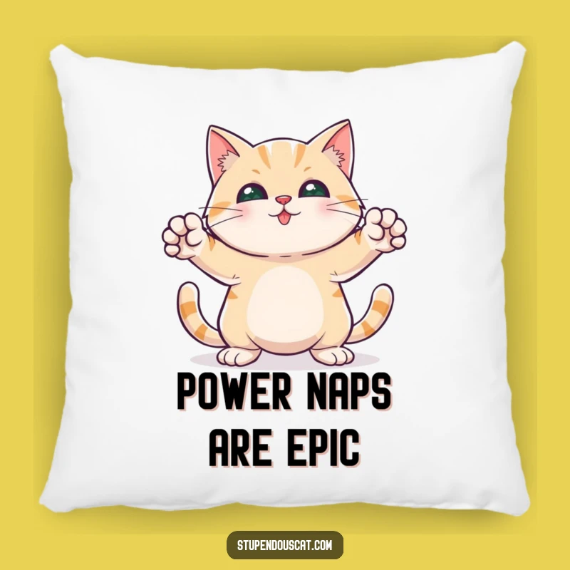 Funny Hero Cat Pillow - Paws Out Pose, Hilarious Comfort Accent