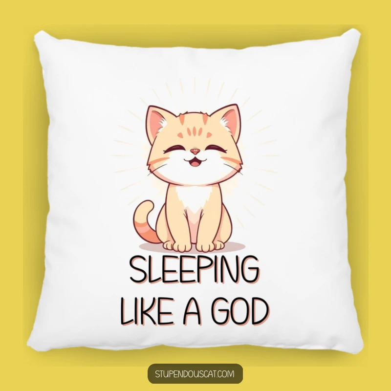 Funny Powerful Cat Cub Aura Pillow - Cozy Comfort & Humorous Radiance