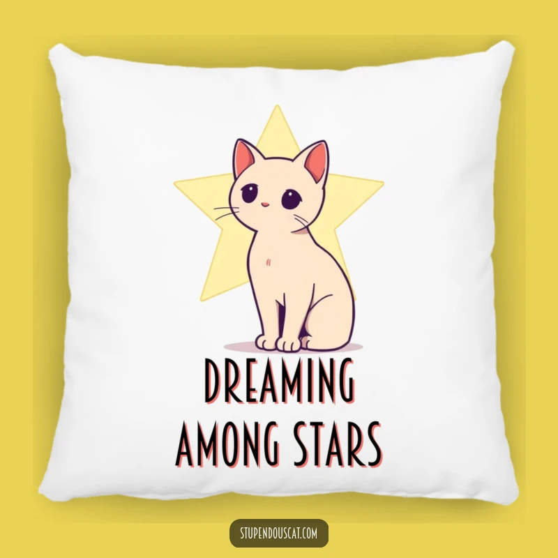 Funny Star Cat Pillow - Silhouette Glow, Hilarious Celestial Comfort