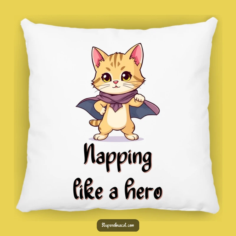 Heroic Cat Cub Cape Pillow: Cuddle Up with Super-Cat Comfort!