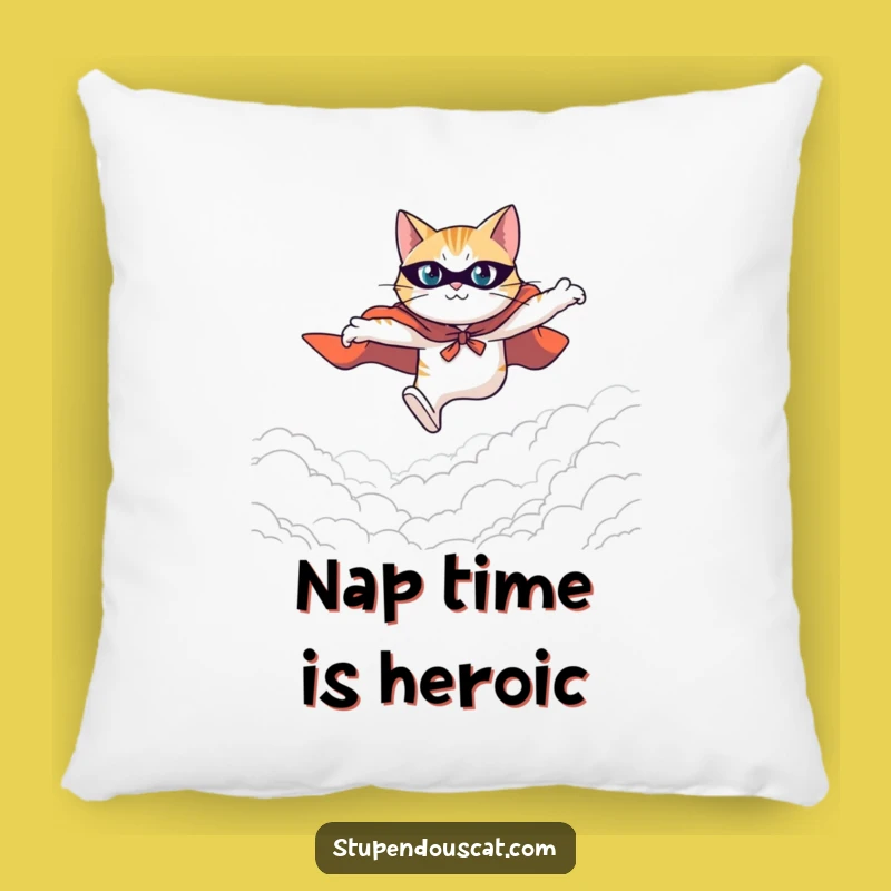 Funny Hero Cat Pillow: Cozy Comfort for Your Inner Leaping Warrior