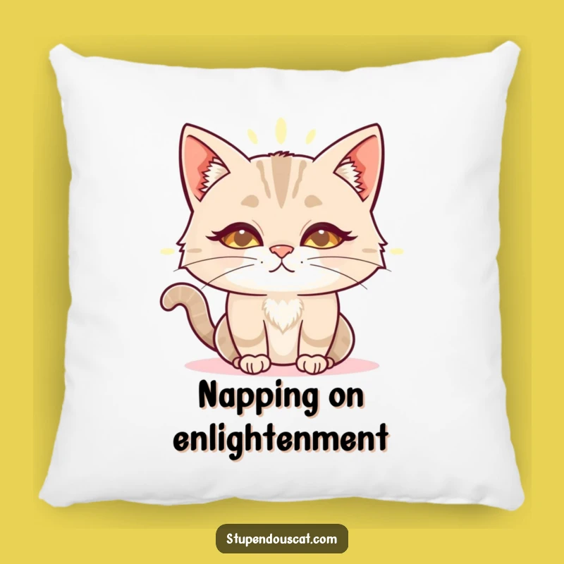 Funny Wise Cat Aura Pillow: Comforting Wisdom for Your Space