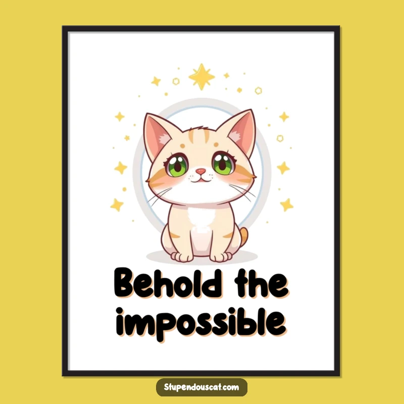 Funny Cat Portal Wonder Digital Art - Instant Download Magical Decor Gift