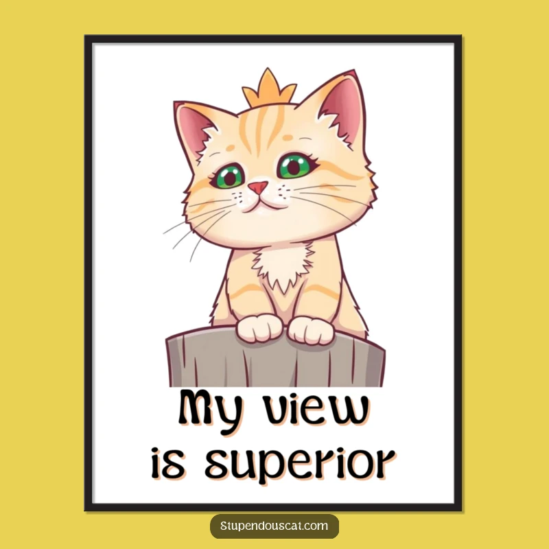 Funny Regal Cat Digital Art: Instant Royal Decor, Perfect Majestic Funny Gift