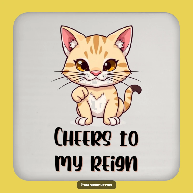 Funny Proud Feline Coaster: Protect Surfaces with Pride - Cute Funny Gift