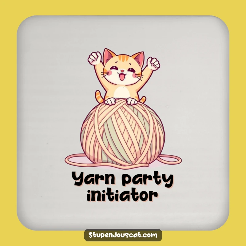 Funny Yarn Master Coaster: Triumphant Protection, Perfect Funny Gift