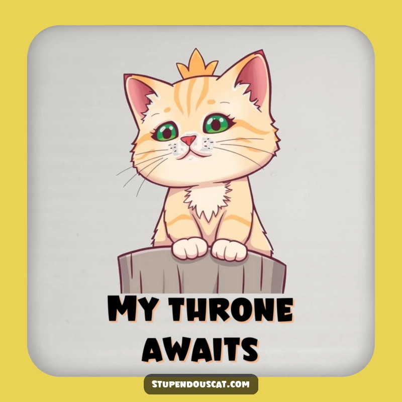 Funny Regal Cat Coaster Set: Protect Surfaces with Feline Majesty, Hilarious Funny Gift