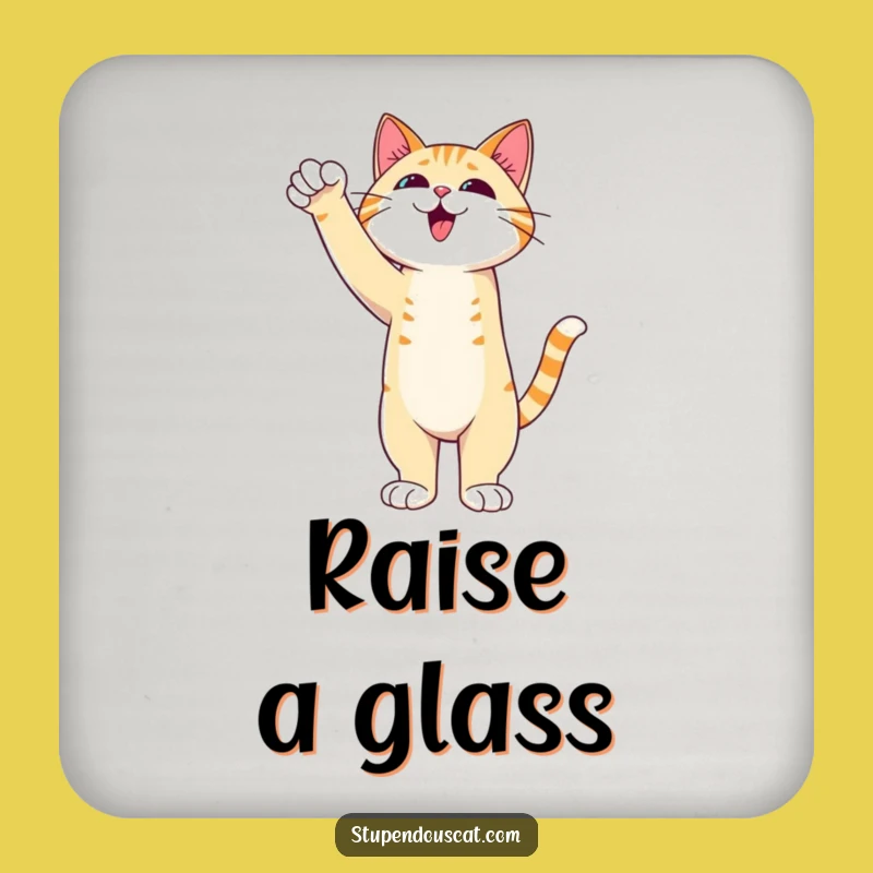 Triumphant Cat Paw Coaster - Admirable Feline Victory Drink Protector Gift