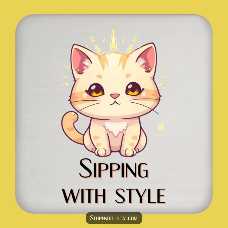 Funny Radiant Cat Coaster Set - Protect Surfaces with Aura Charm Gift