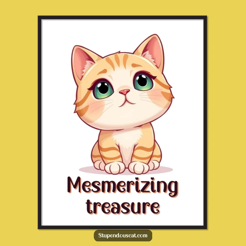 Funny Awestruck Cat Poster - Magical Wall Art & Gift Idea