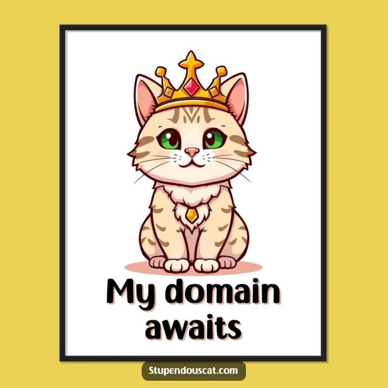 Funny Regal Cat Poster: Royal Confidence for Majestic Wall Art