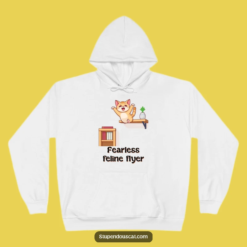 Funny Cat Leaping Hoodie: Cozy Up with Hilarious Feline Acrobatics and Flair