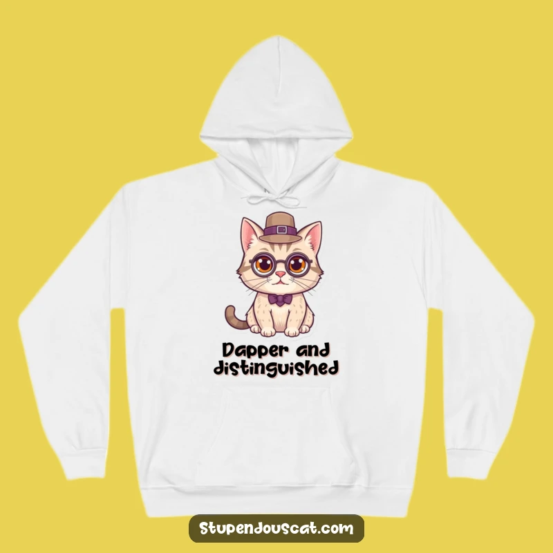 Funny Classy Cat Hoodie: Elegant Comfort, Ultimate Funny Gift for Sophisticates